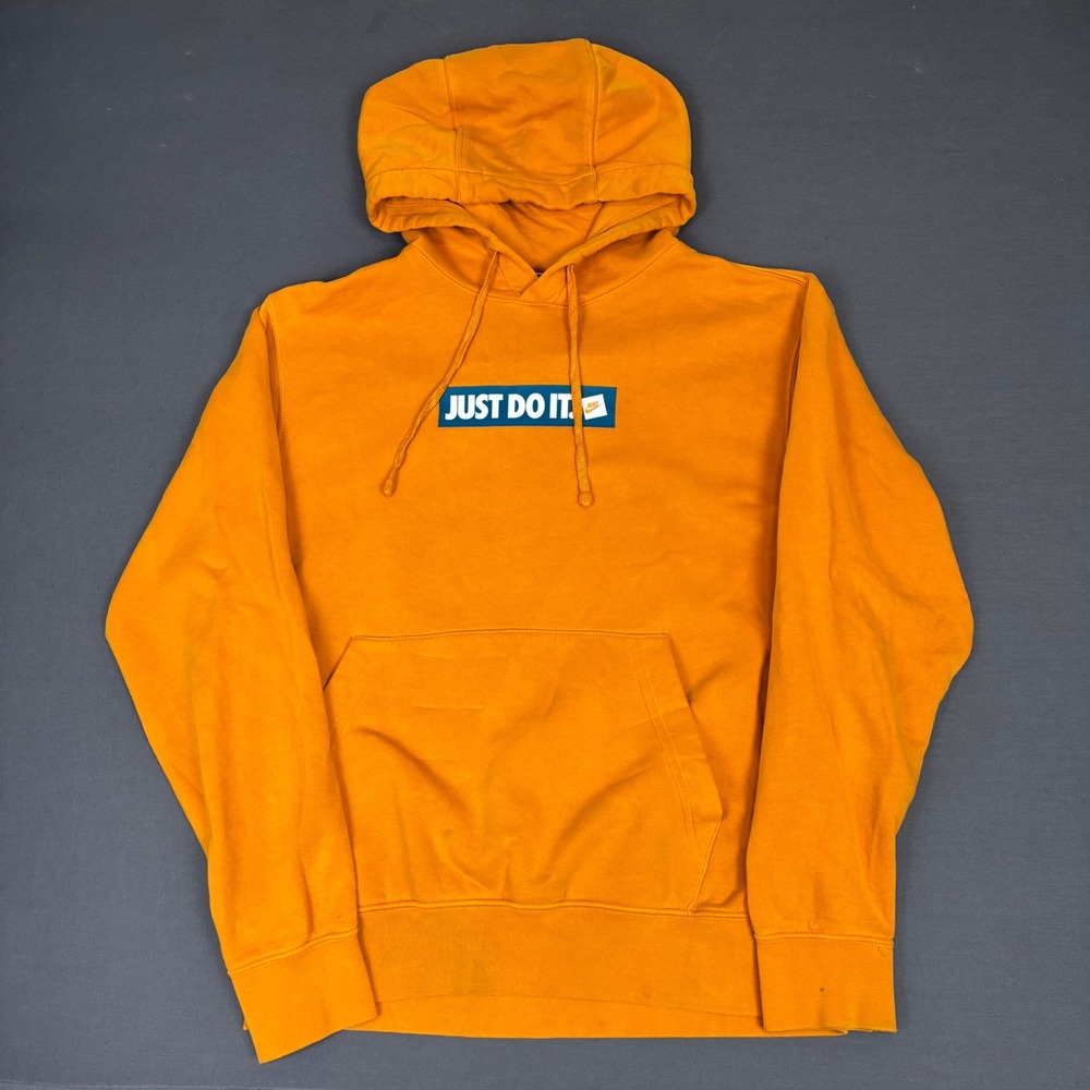 Nike Sportswear Men's Orange Just Do It Pullover Hoodie Size Small